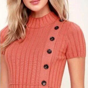 Free People "Lotti" Sweater Dress with Buttons Size Large NWT